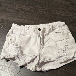 White Jean Shorts